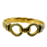 8.5" Pre-owned 9CT Diamond Set Double Hook & Loop Bangle (90.7g)